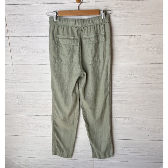 Rachel Roy Pants Womens Size Small Sage Green 100% Linen Drawstring Pockets - Picture 13 of 16